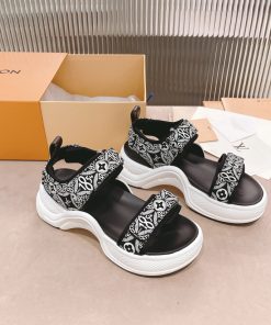 Louis Vuitton Women’s LV Archlight Flat Sandal Black For Women LV