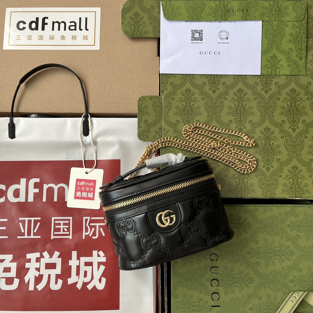 Gucci Quilted Gucci Mini Handbag Black For Women, Women’s Bags 6.3in/16cm Gucci 723770 UM8IG 1000