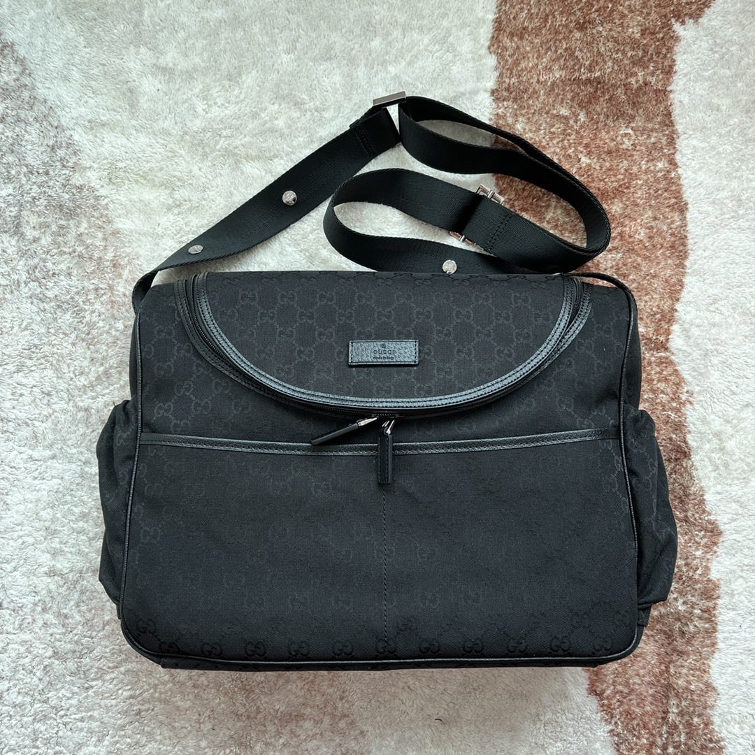 Original Gucci Baby Changing Bag Black For Women, Women’s Bags 16.9in/43cm GG
