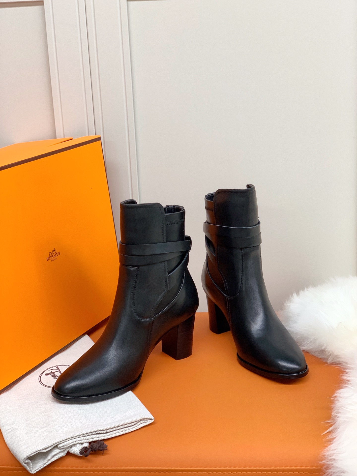 Hermes Frenchie 70 Ankle Boot Black For Women 2.8in/7cm