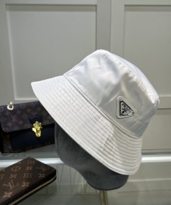 Prada Re-Nylon Bucket Hat White Prada Hat 1HC137_2DMI_F0009