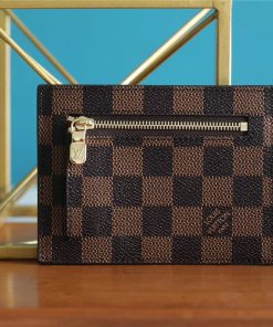 Louis Vuitton ID Card Holder Damier Graphite Canvas Brown For Men, Men’s Wallet 13cm LV N60378