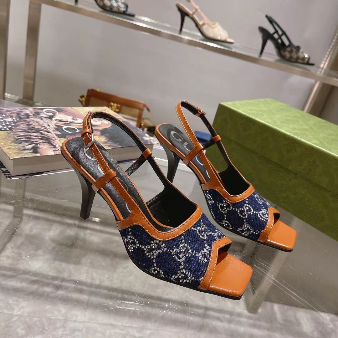 Gucci Women’s Gucci Slingback Mid-Heel Pump Orange For Women GG