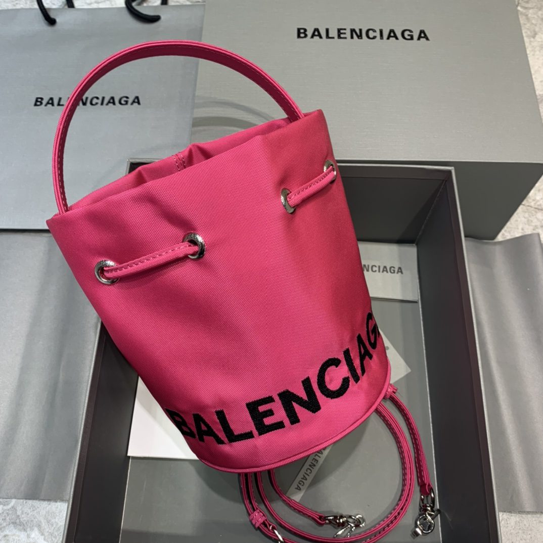 BALENCIAGA Le Cagole Medium Bucket Bag In Dark Pink, For Women, Women’s Bags 11.8in/30cm