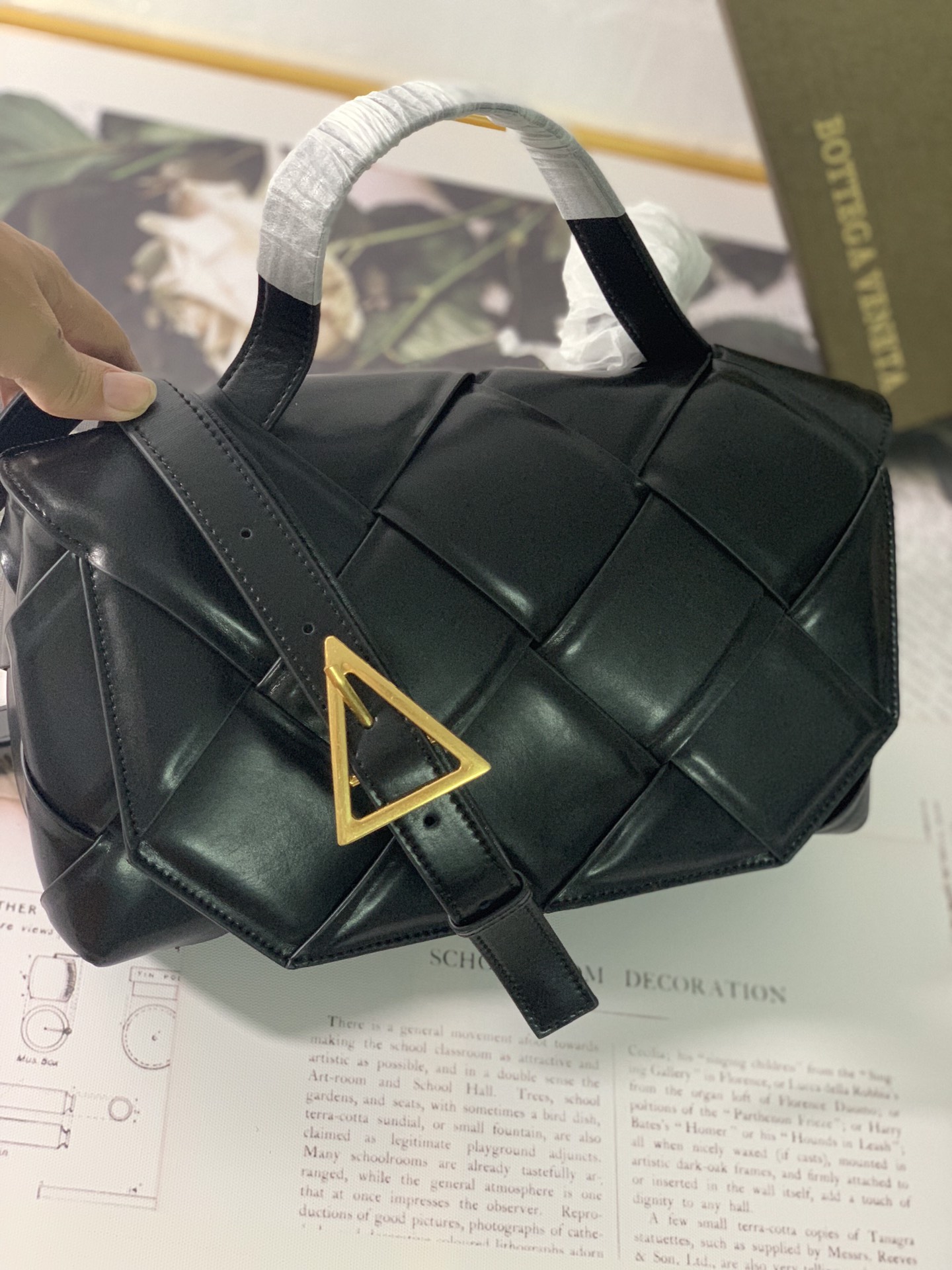 Bottega Veneta Handle Bag Black, For Women, Women’s Bags 11.4in/29cm