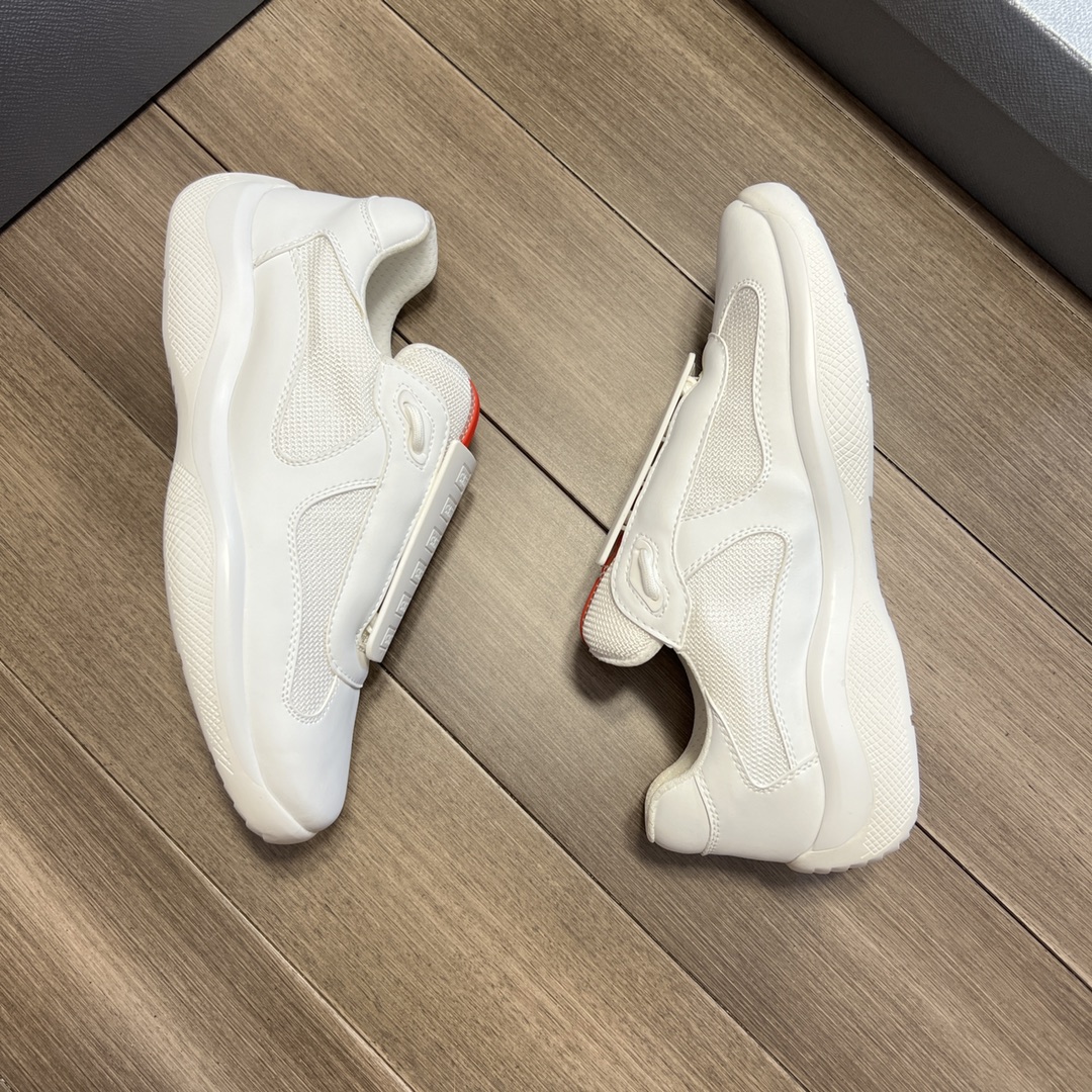 Prada Cass x Prada America’s Cup “Sust4in” Sneakers White For Men 1.4in/35mm PRD 