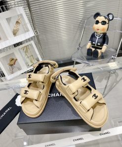 Chanel Women’s Sandals With Chanel Logo Beige For Women