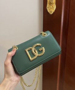 Dolce & Gabbana Polished 3.5 Phone Bag Green For Women 7.3in/19cm DG