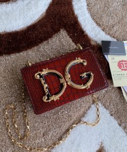 Dolce & Gabbana DG Girls CrossBody Bag Burgundy For Women 8.3in/21cm DG