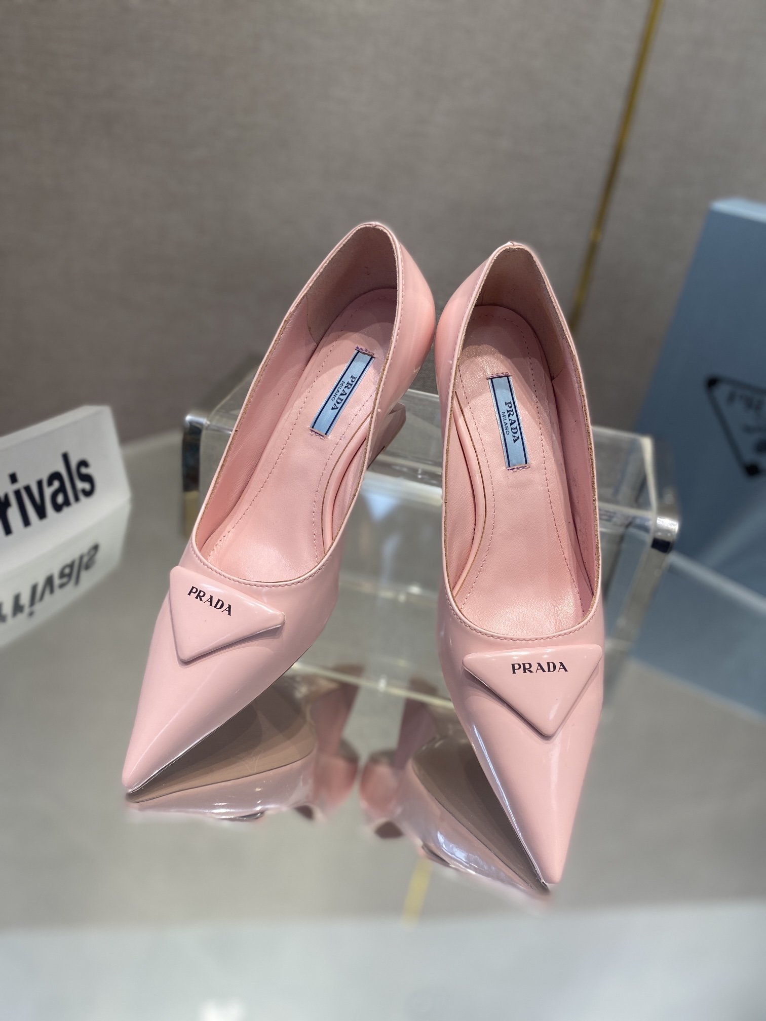 Prada Brushed Pumps Pink For Women 2.6in/65mm Prada