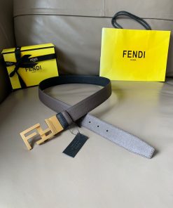 Fendi Belt With Double F Buckle Grey For Women, Women Belt