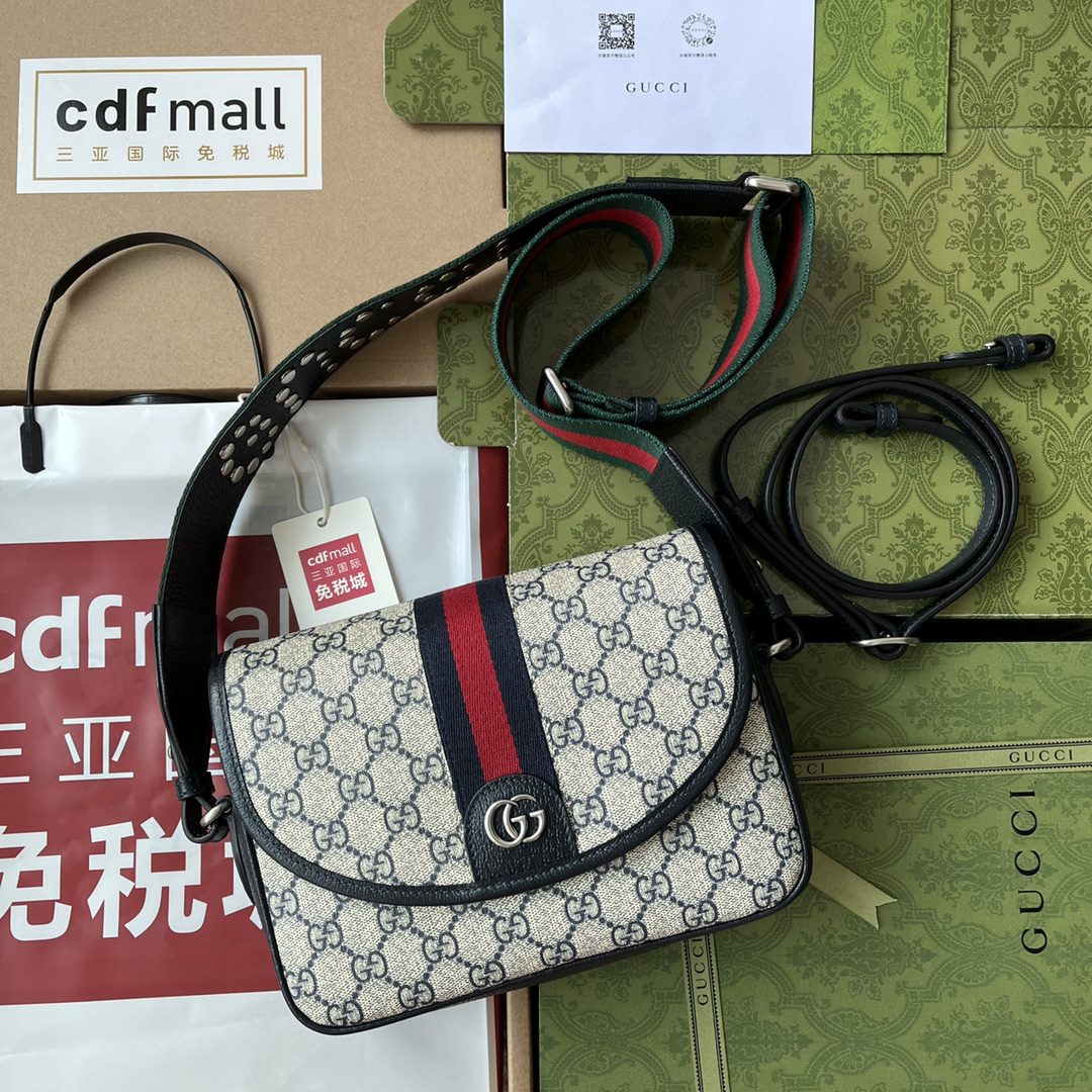 Gucci Ophidia Gucci Small Shoulder Bag Beige And Black For Women, Women’s Bags 9.1in/23cm GG