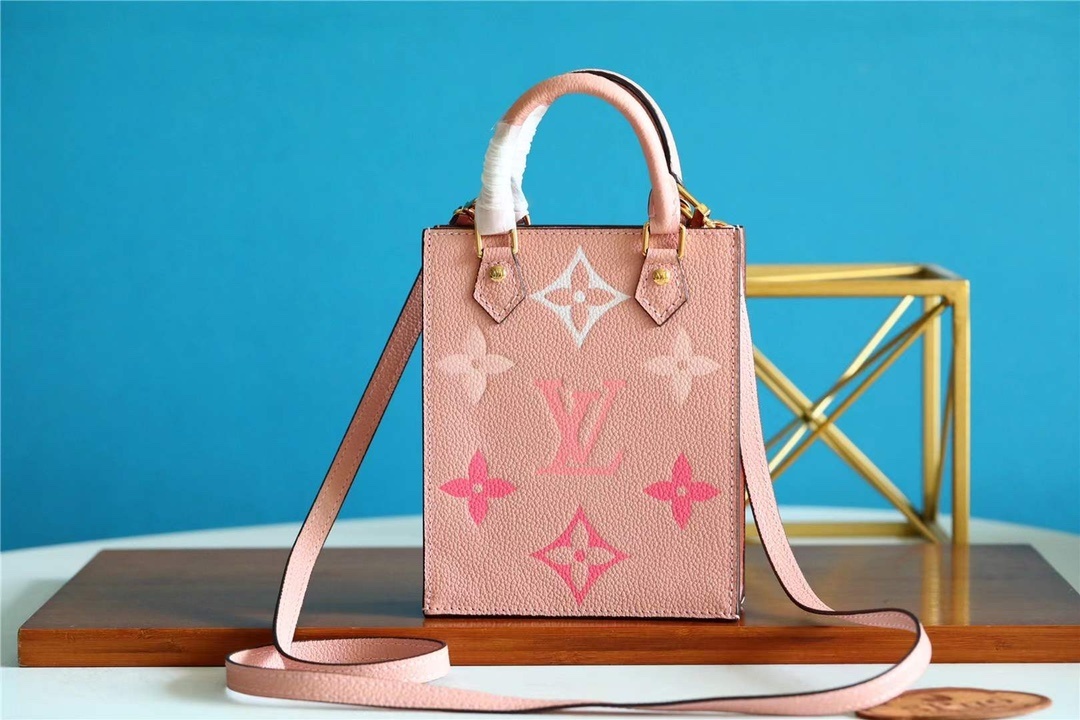 Louis Vuitton Petit Sac Plat Monogram Empreinte Pink For Women, Women’s Handbags, Shoulder And Crossbody Bags 5.5in/14cm LV M80449