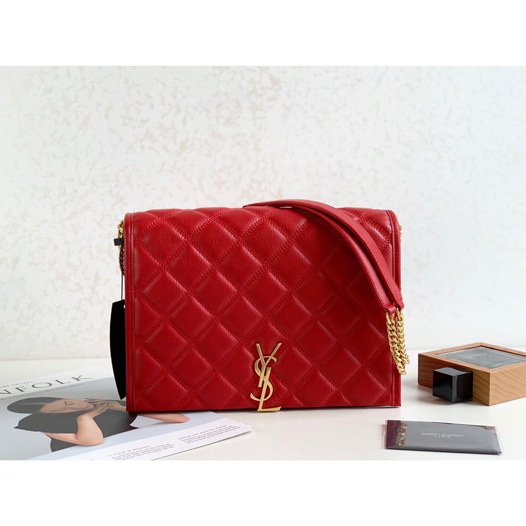 Yves Saint Laurent Becky Small Shoulder Bag Red For Women 10.5in/27cm YSL