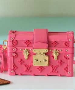 Louis Vuitton Petite Malle Tufted Fluo Pink For Women, Women’s Handbags, Shoulder And Crossbody Bags 7.9in/20cm LV M20745