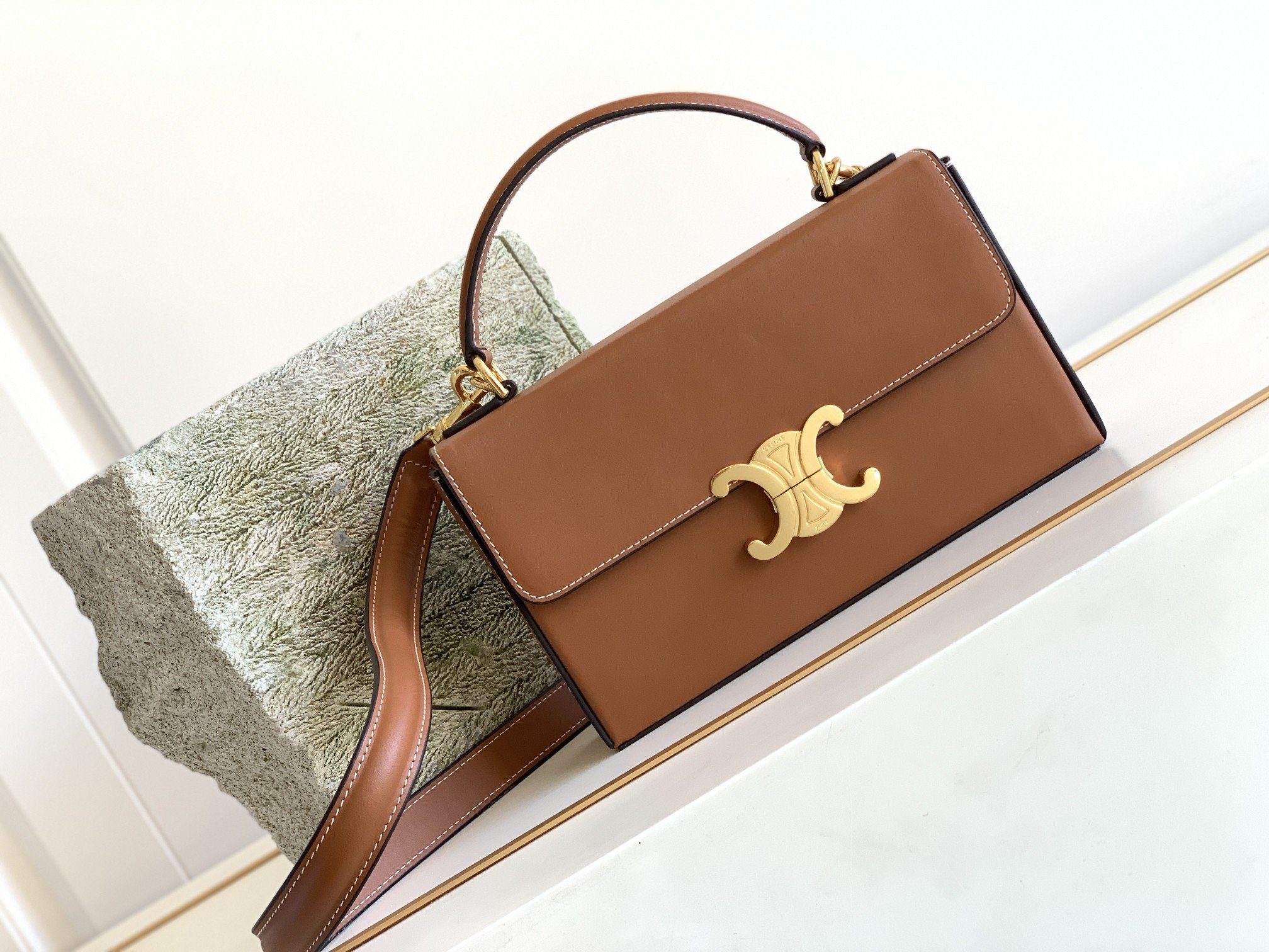 Celine Box Triomphe Bag Brown For Women 9in/22cm 199993BFN.04LU