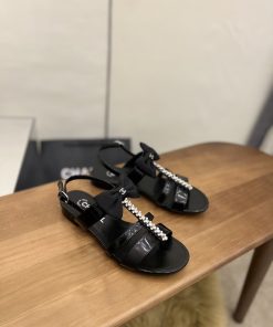 Chanel Women’s Sandals With Bow Black For Women 0.8in/2cm