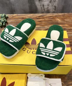 Gucci x Adidas Men’s Sandal With Platform And Gucci Green For Men 702412 UU010 3171