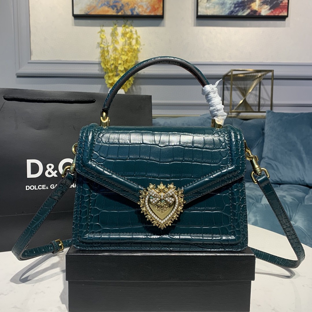 Dolce & Gabbana Medium Devotion Bag Blue For Women 9.5in/24cm
