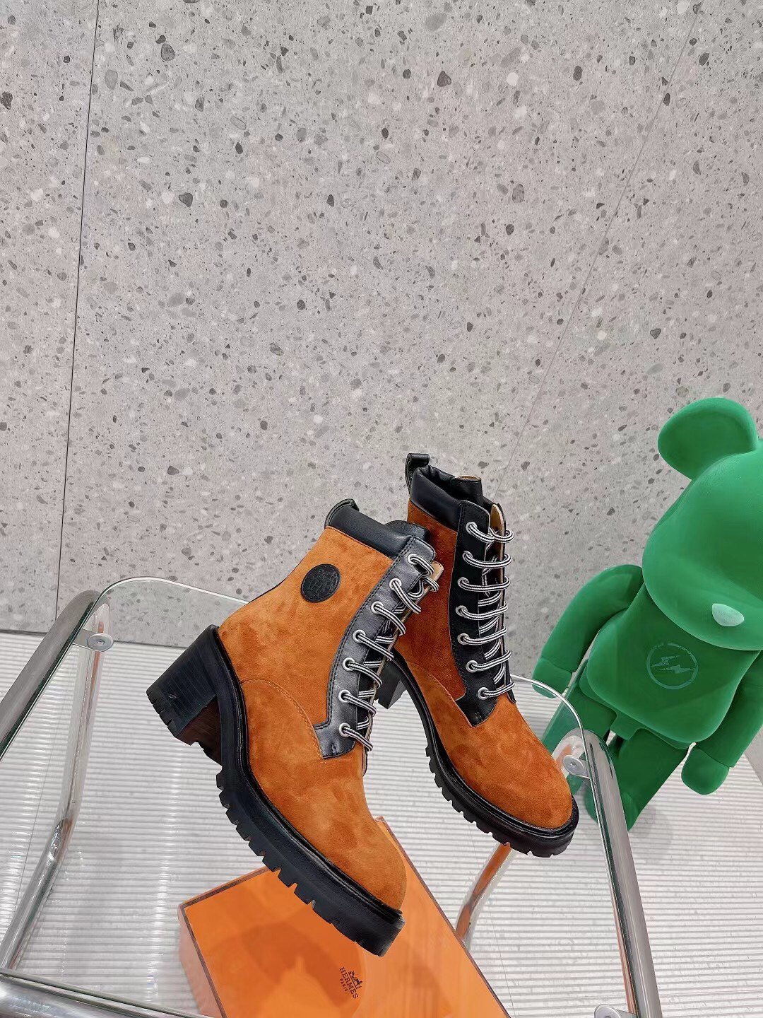 Hermes Bridge Ankle Boots Brown For Women H202130Z Y4385