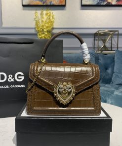 Dolce & Gabbana Small Devotion Bag Brown For Women 7.5in/19cm