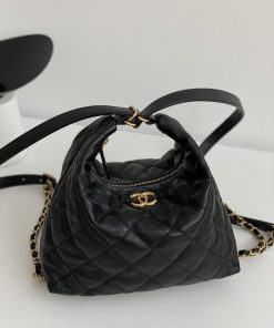 Chanel Maxi Hobo Bag Black For Women, Women’s Bags 13.7in/35cm AS3488 B08857 94305
