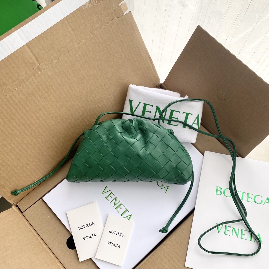 Bottega Veneta Mini Pouch Green, For Women, Women’s Bags 8.6in/22cm