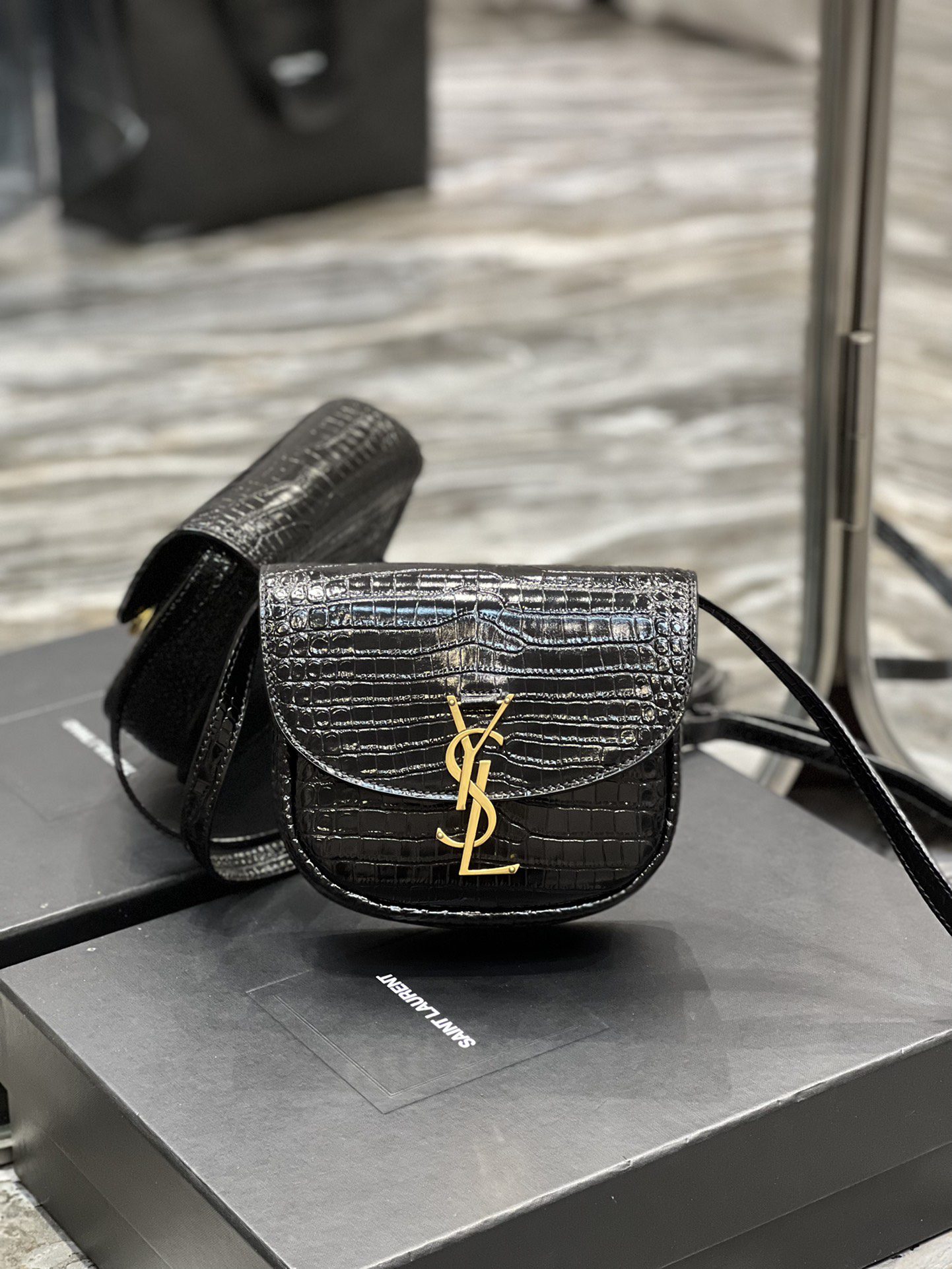 Yves Saint Laurent Kaia Small Satchel Black For Women, Women’s Bags 7in/18cm YSL‎ 619740DND0W1000