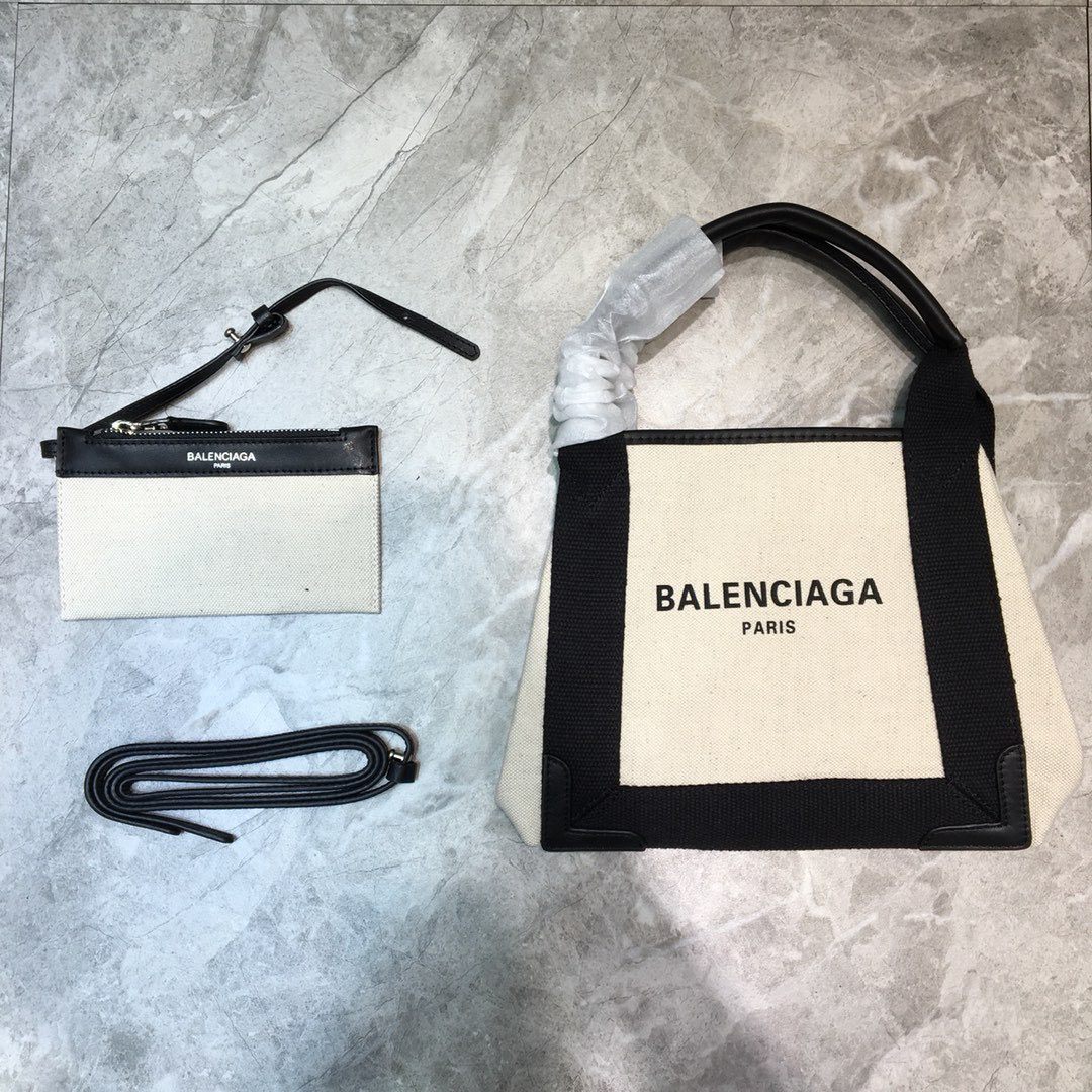 BALENCIAGA Navy Small Cabas Tote Bag In Black, For Women, Women’s Bags 18.5in/47cm 3399332HH3N9260