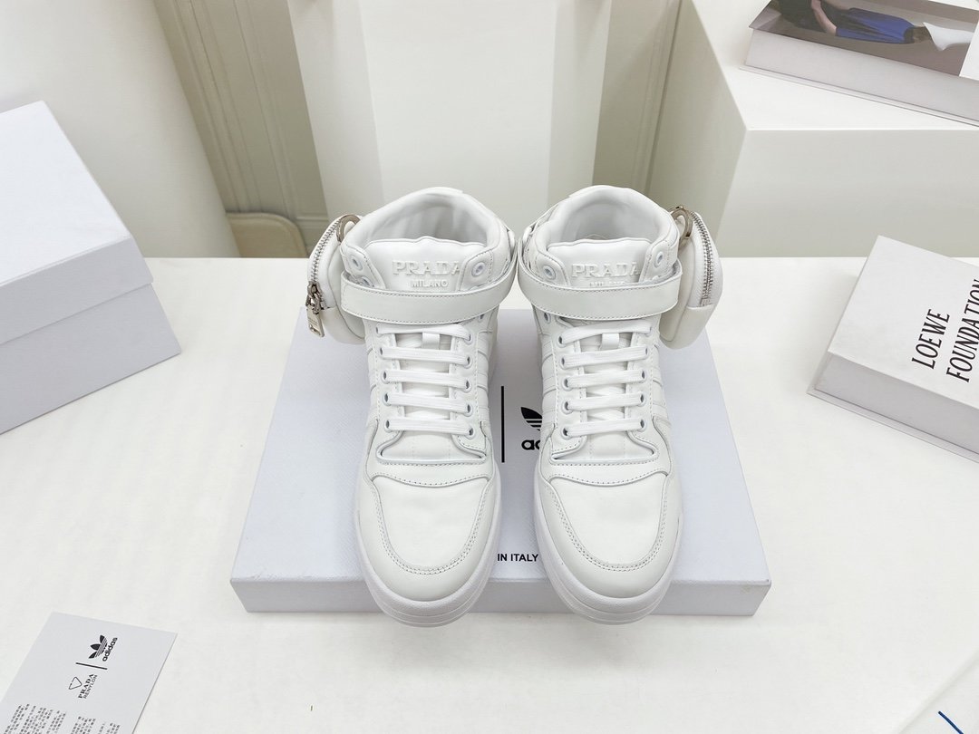 Prada Adidas For Prada Re-Nylon Forum High-Top Sneakers White For Men 1.6in/40mm Prada 2TG193_3LJX_F01CD