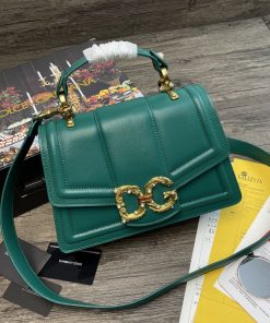 Dolce & Gabbana DG Girls Bag In Quilted Nappa Green For Women 10.6in/27cm DG