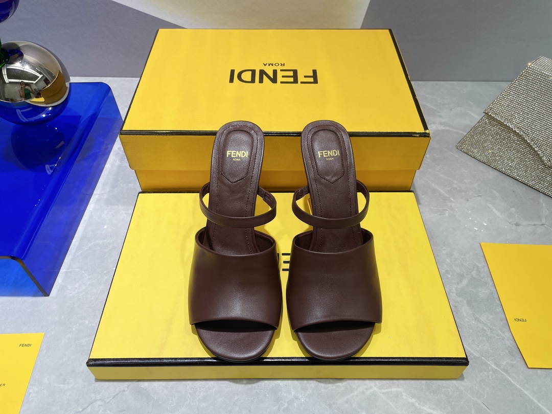 Fendi First Burgundy High-Heeled Sandals For Women