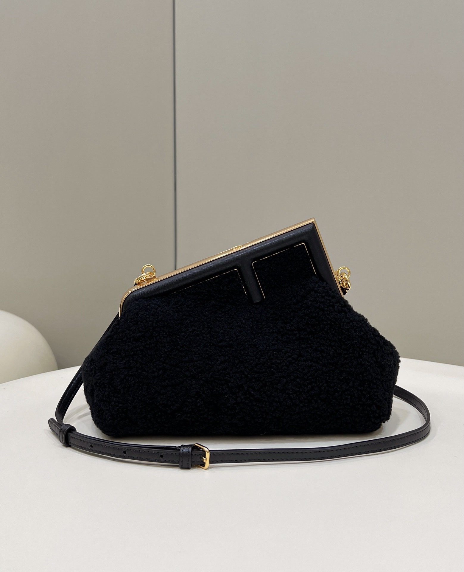 Fendi First Small Black Mink Bag For Woman 26cm/10in