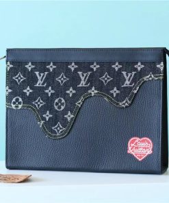 Louis Vuitton Pochette Voyage MM Monogram Drip Black By Nigo For Pre-Spring, Men’s Travel Accessories 27cm LV M45961