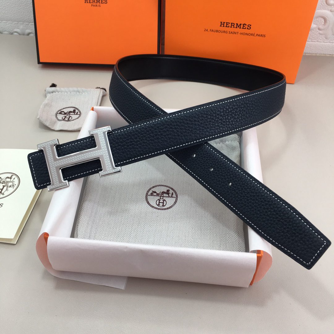 Hermes H Belt Buckle & Reversible Black For Women, Women Belt
