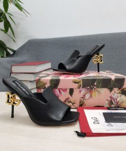 Dolce & Gabbana Lguana-Print Mules Black For Women DG Shoes