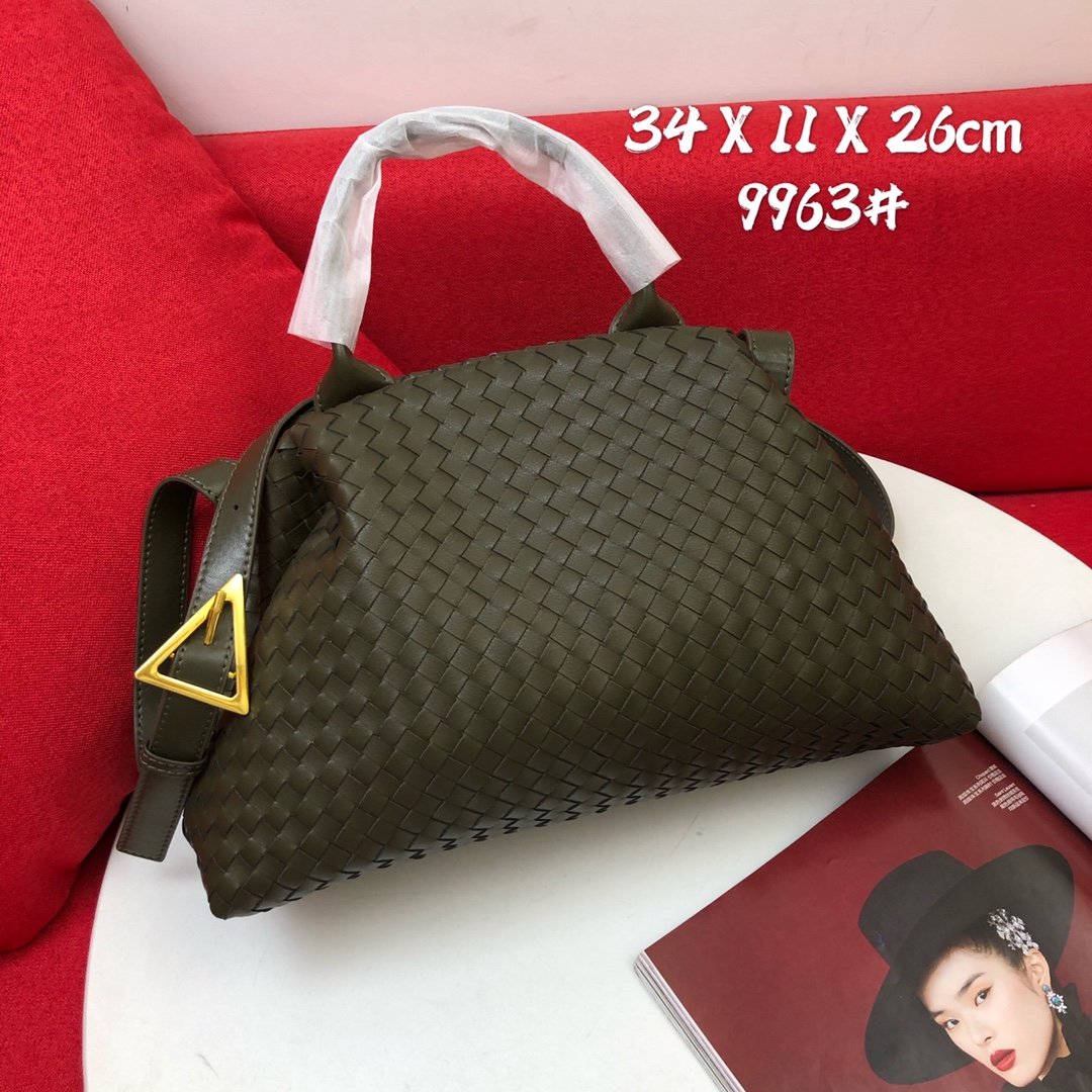 Bottega Veneta Handle Dark Green, For Women, Women’s Bags 13.4in/34cm