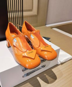 Prada Patent Pumps Orange For Women 1.8in/45mm Prada