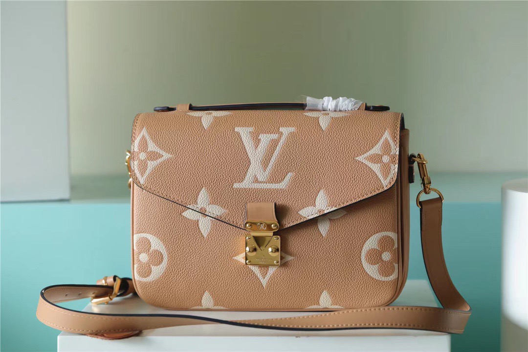 Louis Vuitton Pochette Metis Monogram Empreinte Arizona Brown / Creme Beige For Women, Women’s Handbags, Shoulder And Crossbody Bags 9.8n/25cm LV M46018