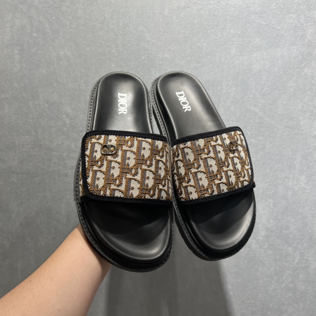 Christian Dior Alpha Sandal Black/Beige For Men CD