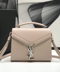 Yves Saint Laurent Cassandra Medium Top Handle Bag Beige For Women 9.6in/24.5cm YSL  