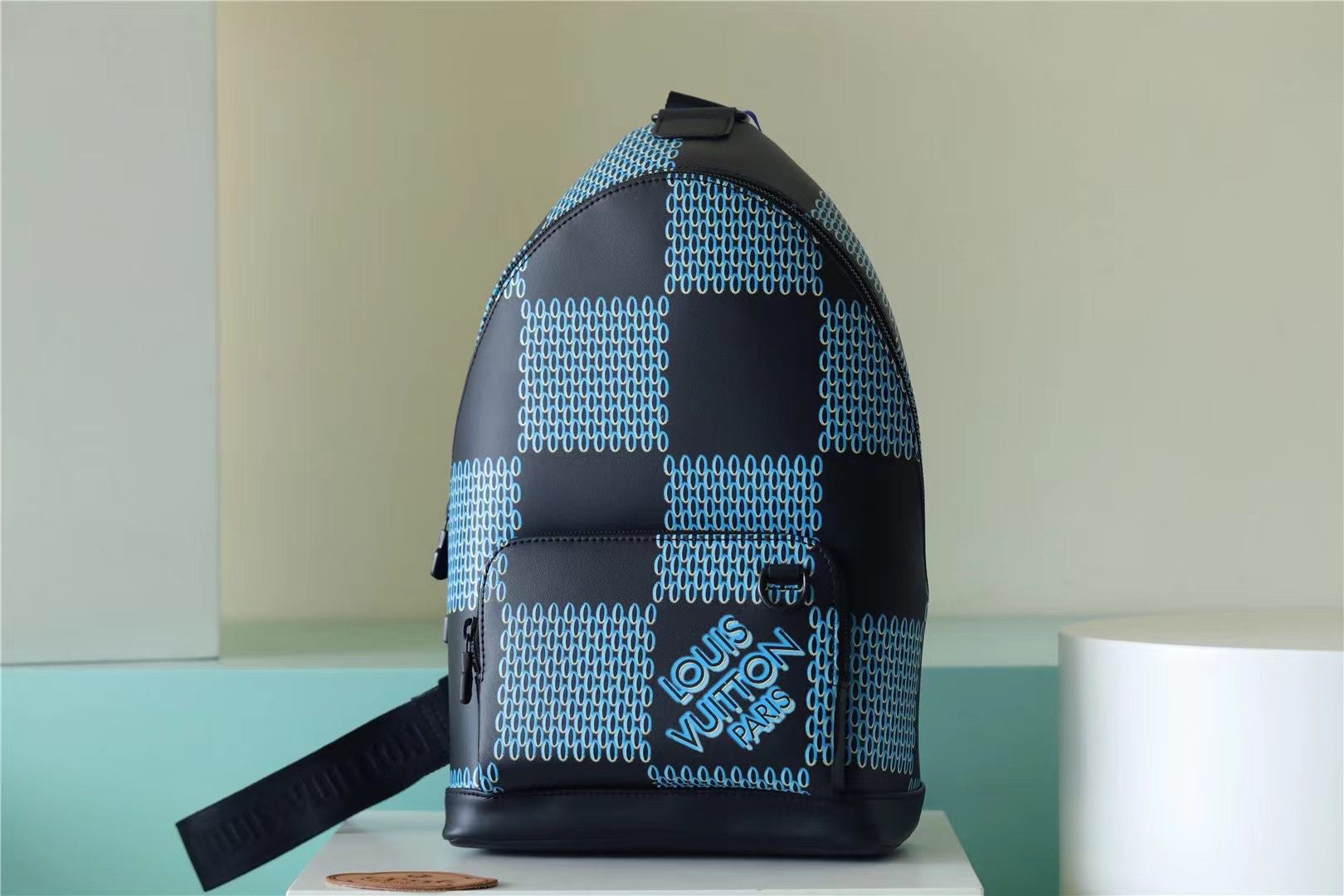 Louis Vuitton Racer Damier Spray Blue For Men, Men’s Backpacks 16in/41cm LV 