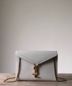 Yves Saint Laurent Cassandra Flap-Front Crossbody Bag White For Women 8.7in/22cm YSL 