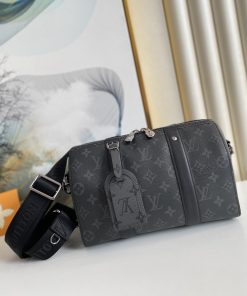 Louis Vuitton City Keepall Monogram Eclipse/Monogram Eclipse Reverse For Men, Men’s Bags, Shoulder And Crossbody Bags 10.6in/27cm LV M45936