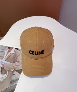 Celine Baseball Cap In Cotton Brown