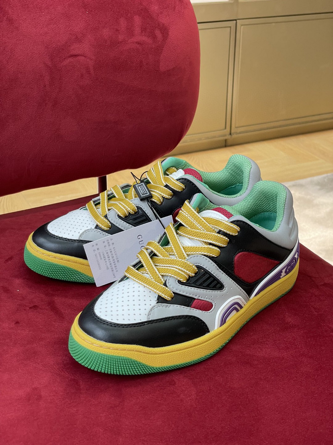 Gucci Women’s Sneaker Gucci Basket Donna Black Demetra For Women ‎697882 2SH90 1072