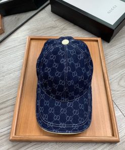 GUCCI Canvas Baseball Cap Blue