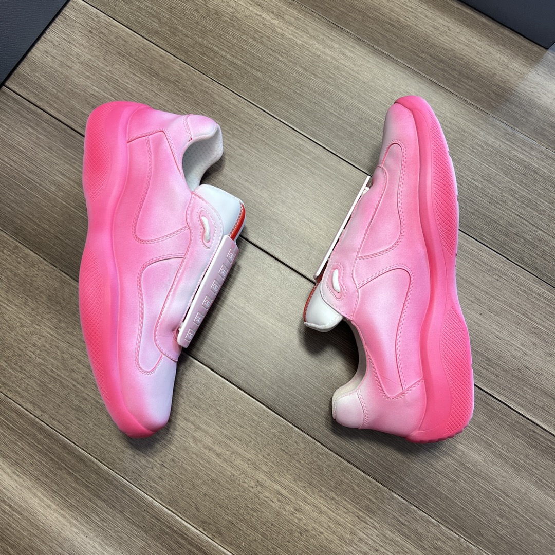 Prada Cass x Prada America’s Cup “Rel3ase” Sneakers Neon Pink-Red For Men 1.4in/35mm Prada PSO906_3LLM_F028O