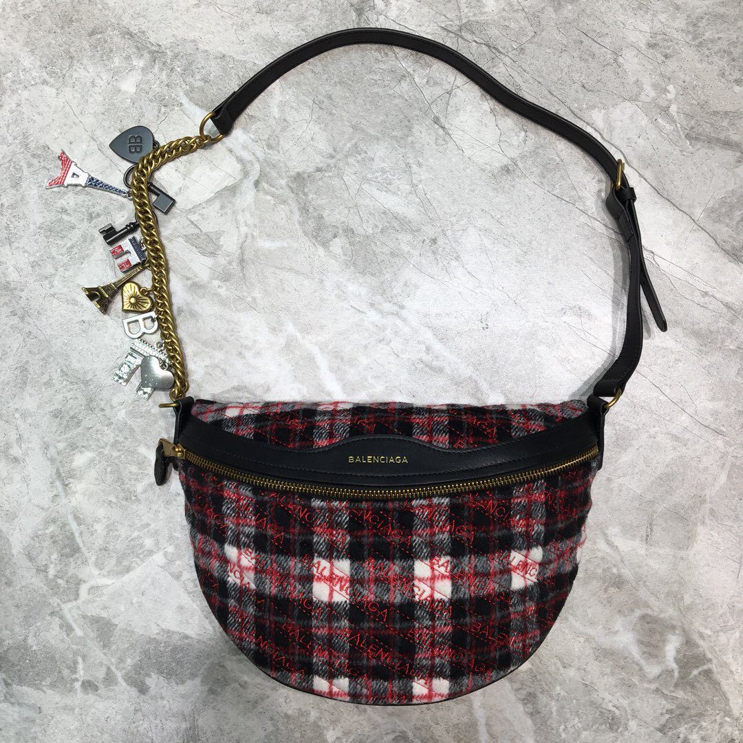 Balenciaga Souvenir XXS Belt Bag In Checkered Red, For Women, Women’s Bags 11.8in/30cm