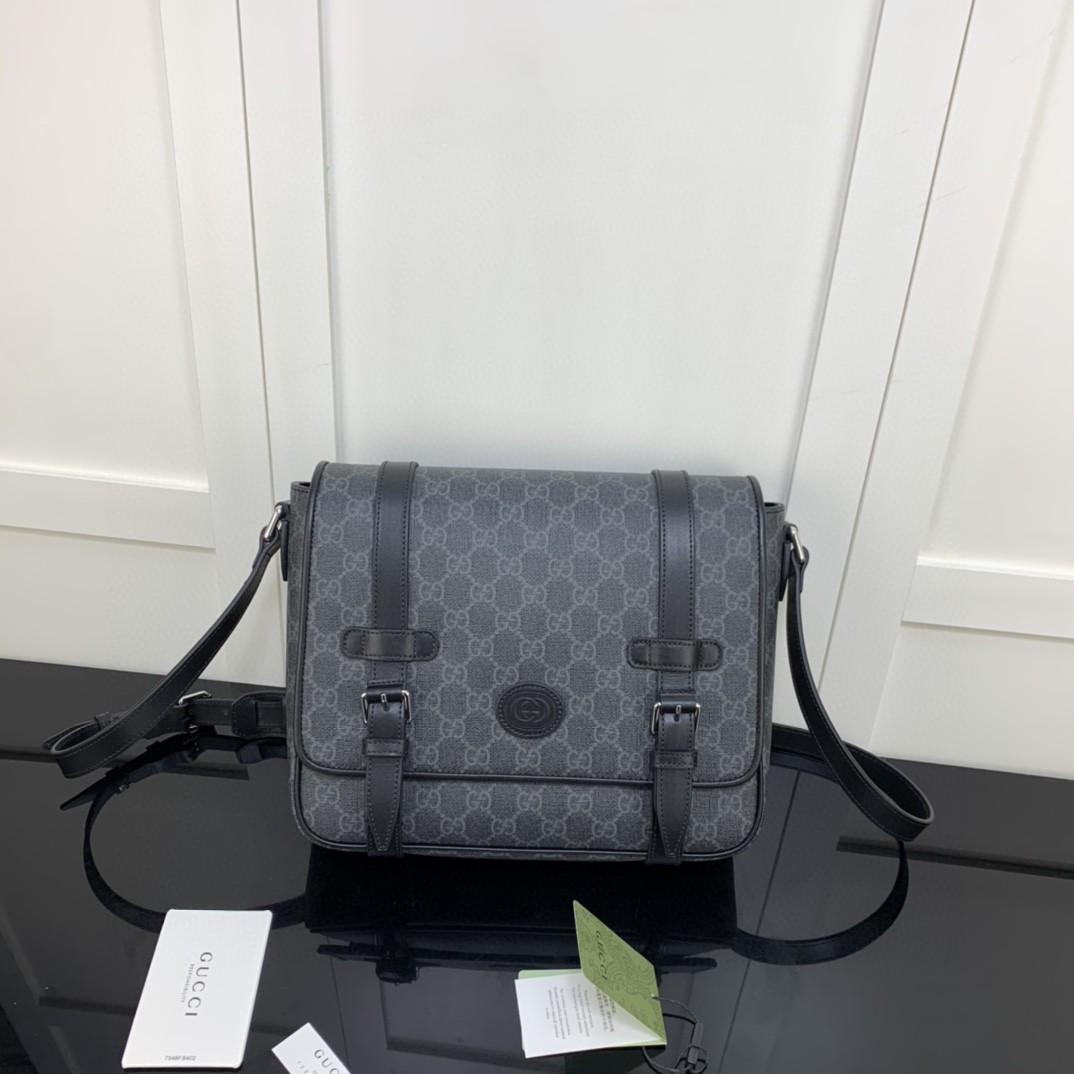 Gucci Messenger Bag Black For Men 11in/28cm Gucci ‎658542 KGDHN 1000